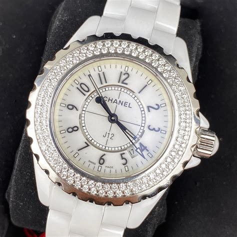 chanel white ceramic diamond watch|chanel j12 ceramic watch price.